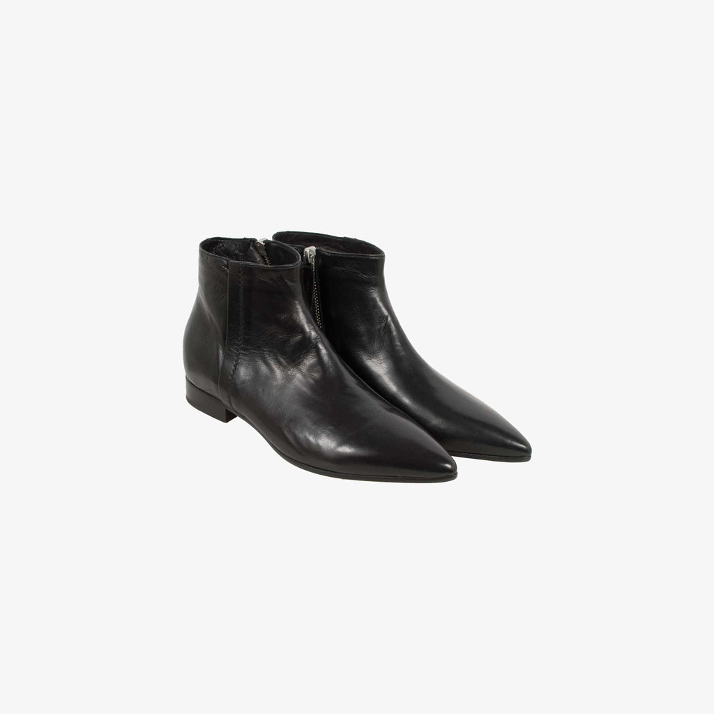 Pomme D'or Stiefelette Glattleder spitz | schwarz