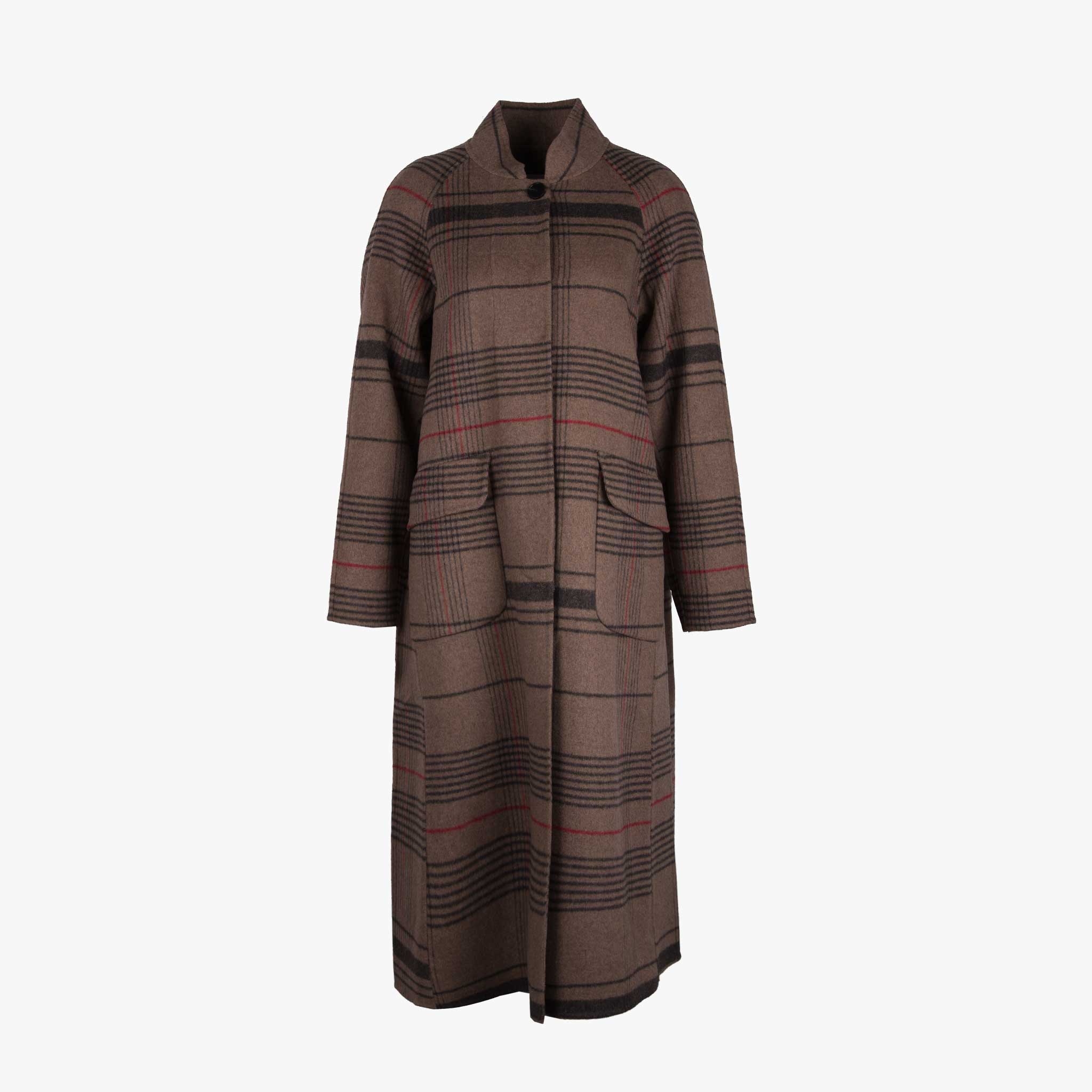 Pride to be Wollmantel Karo | taupe