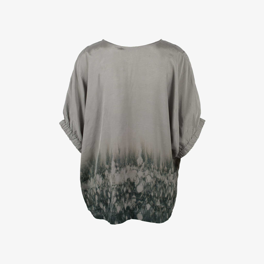 Bluse Saumbatik, Rückenansicht | grau