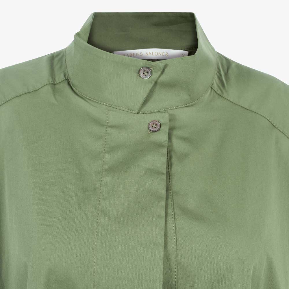 Hemdblusenkleid uni Kragen | grün