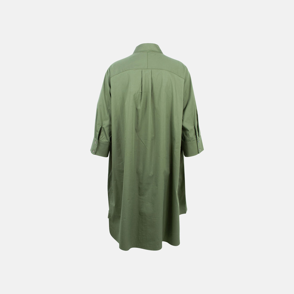 Hemdblusenkleid uni Rückenteil | grün