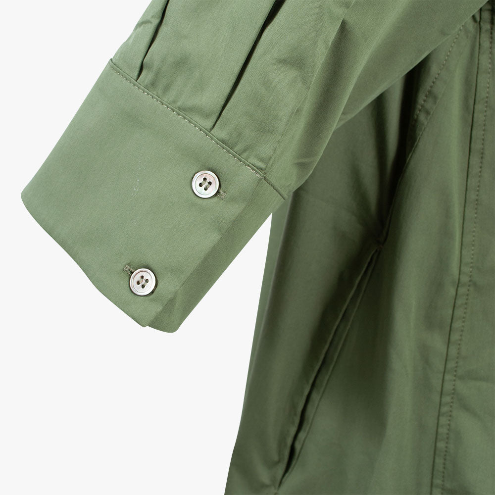 Hemdblusenkleid uni Manschette | grün