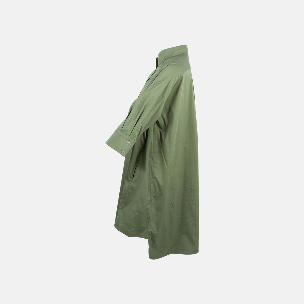 Hemdblusenkleid uni Seite | grün