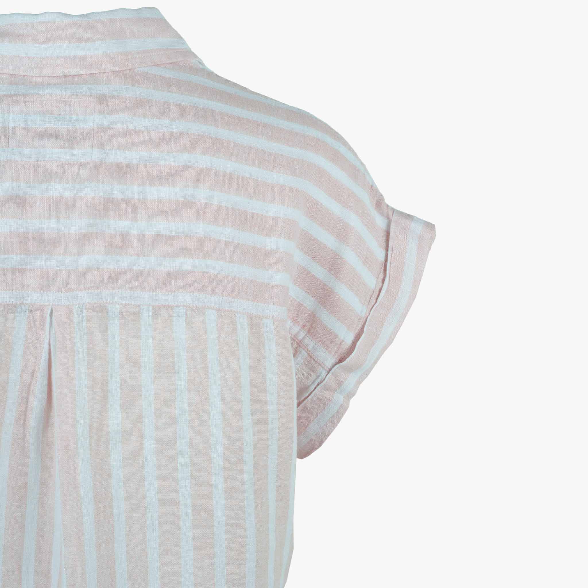 Bluse Stripes, Detail Rücken | rosa