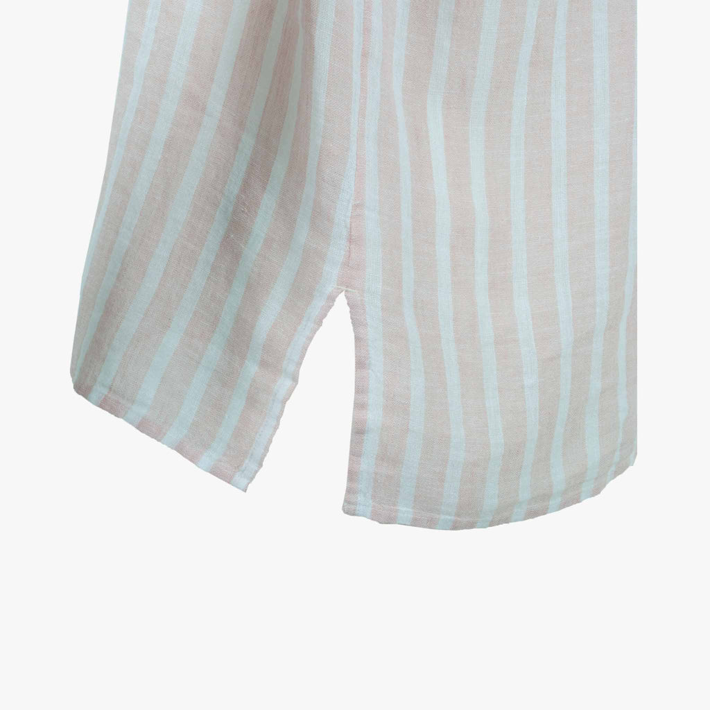 Bluse Stripes, Detail Schlitz | rosa