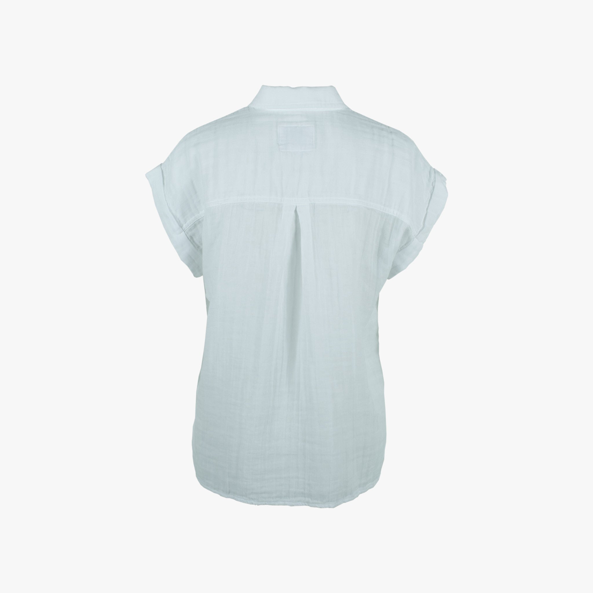 1/2 Bluse Uni, Rückenansicht | weiß