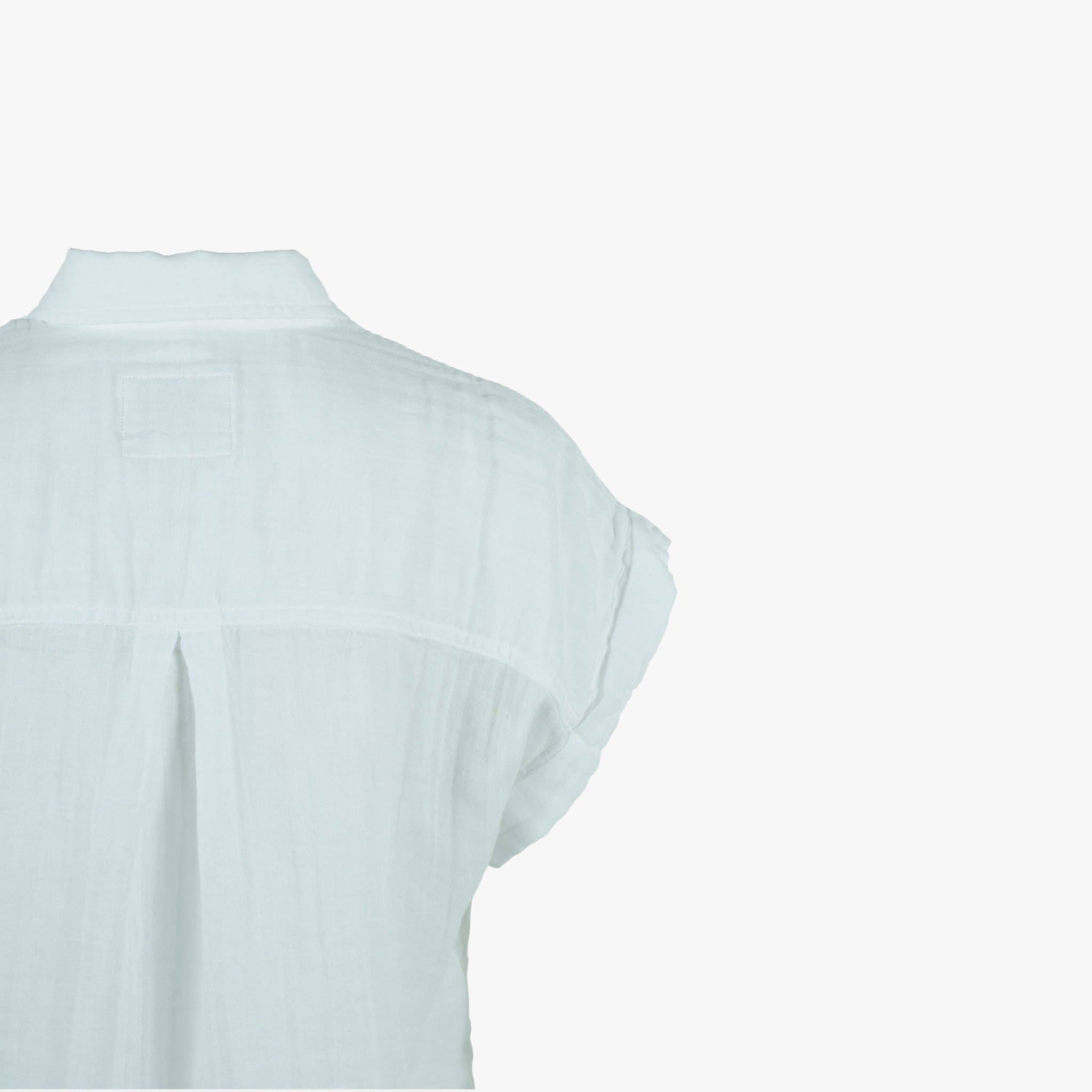 1/2 Bluse Uni, Detail Rücken | weiß