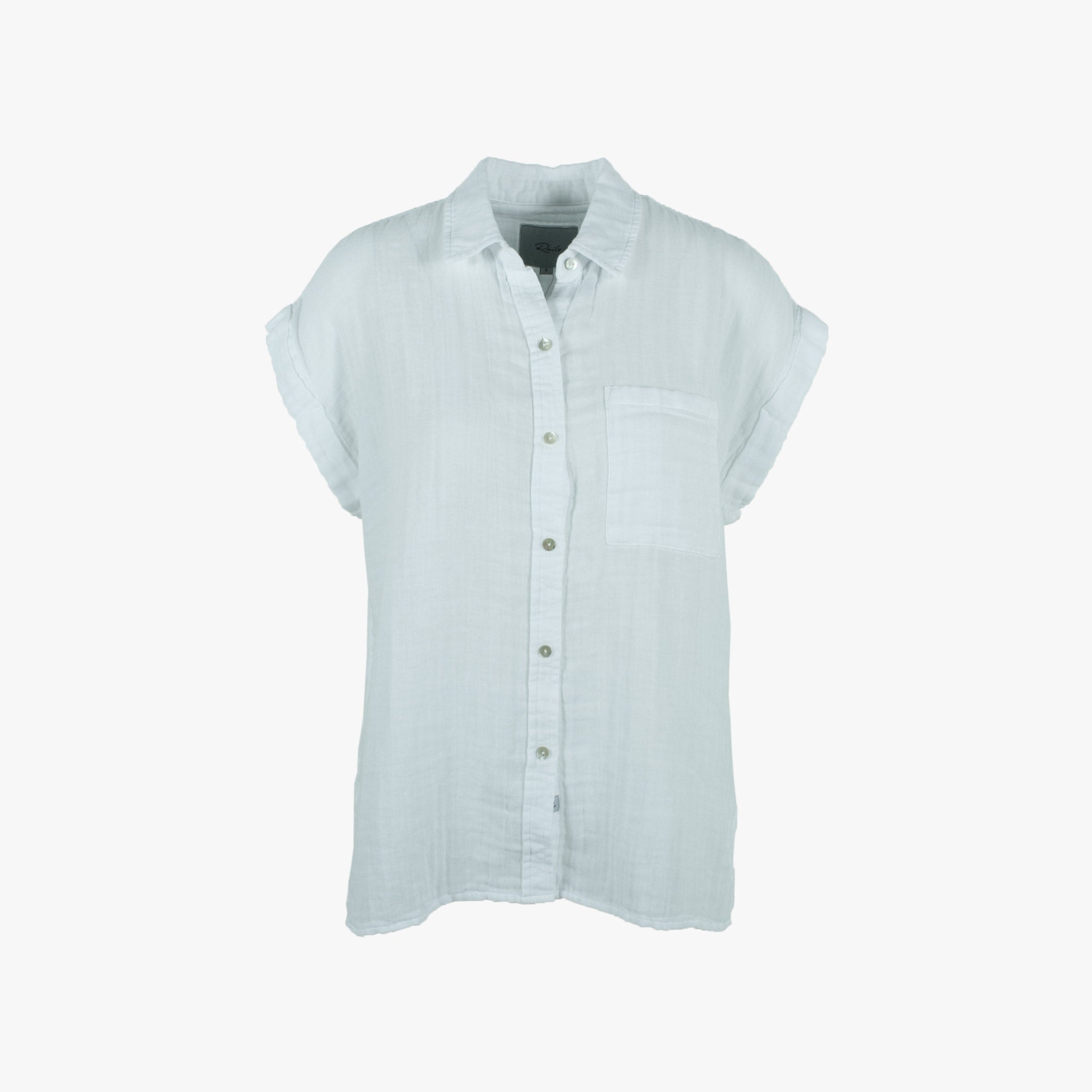 1/2 Bluse Uni, Vorderansicht | weiß