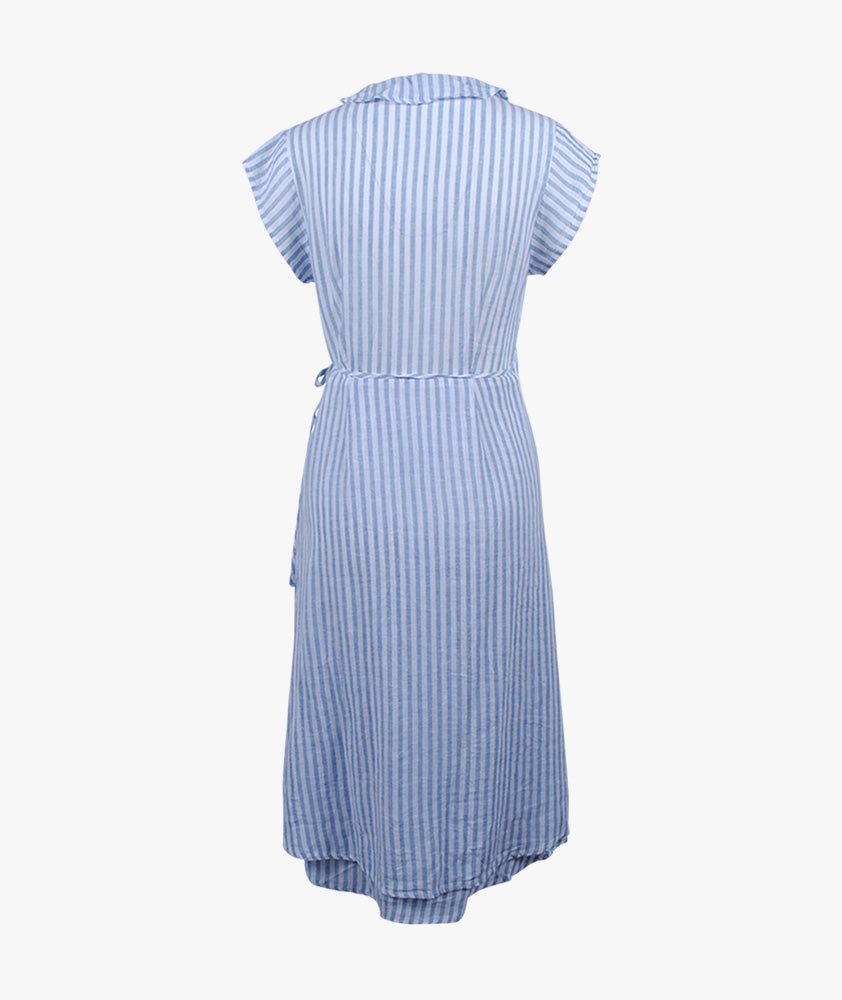 Wickelkleid Streifen | blau-weiß