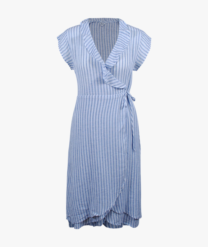 Wickelkleid Streifen | blau-weiß