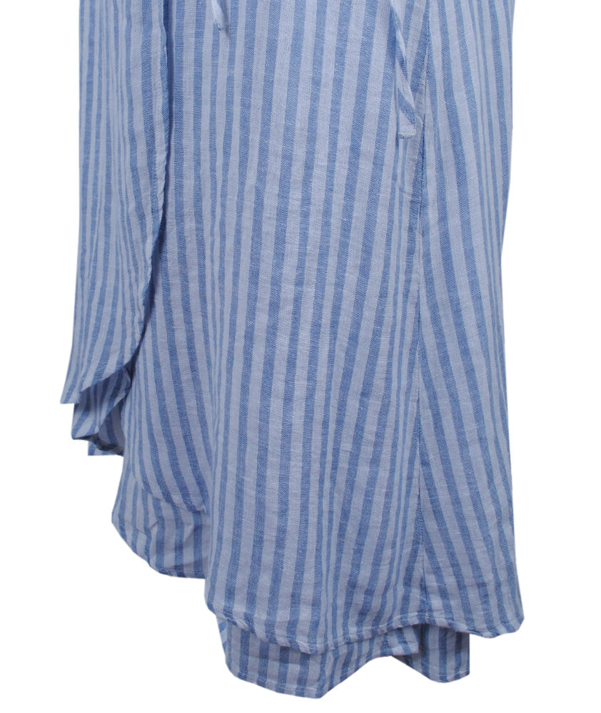 Wickelkleid Streifen | blau-weiß
