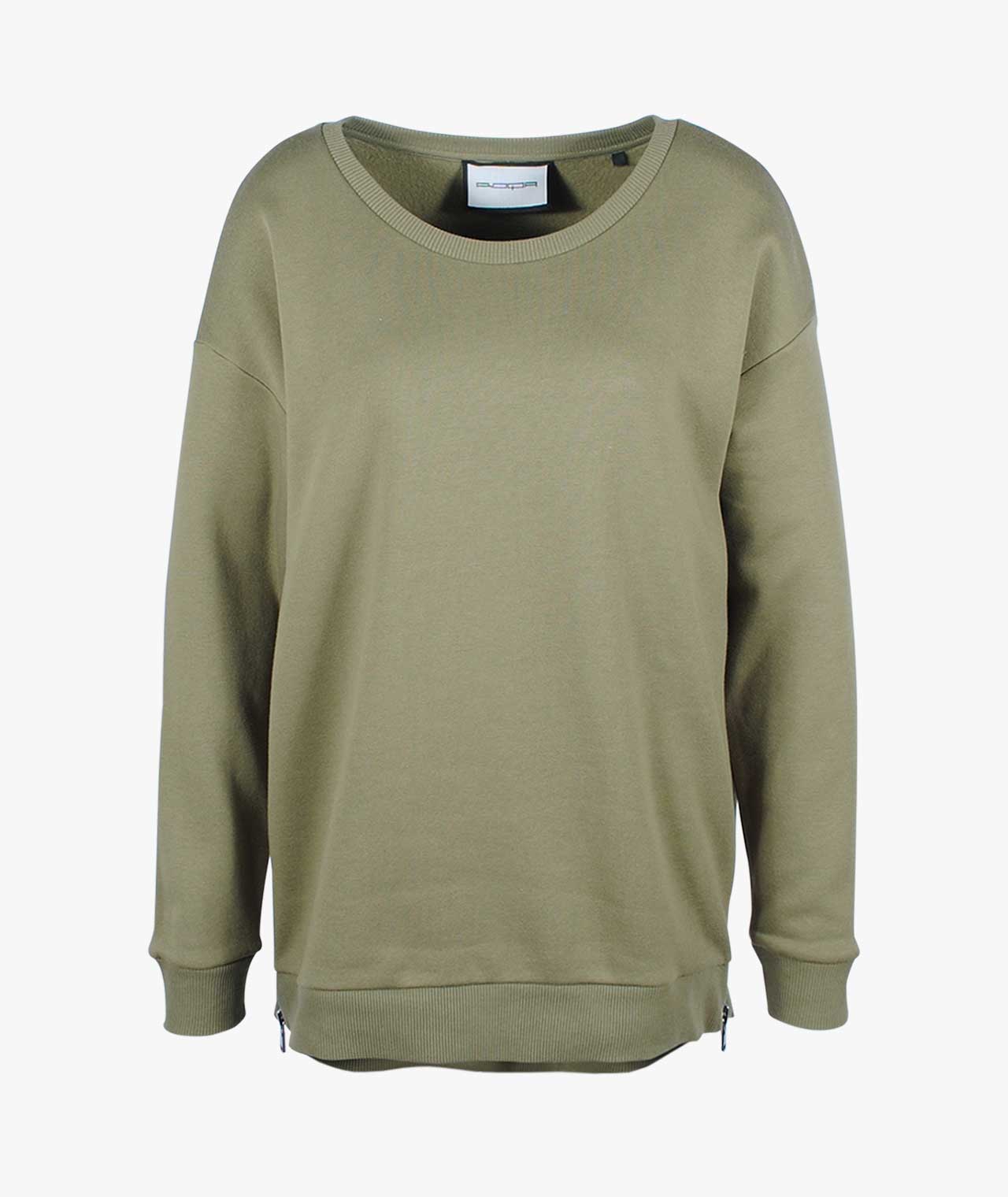 Sweater Seitenzip | oliv