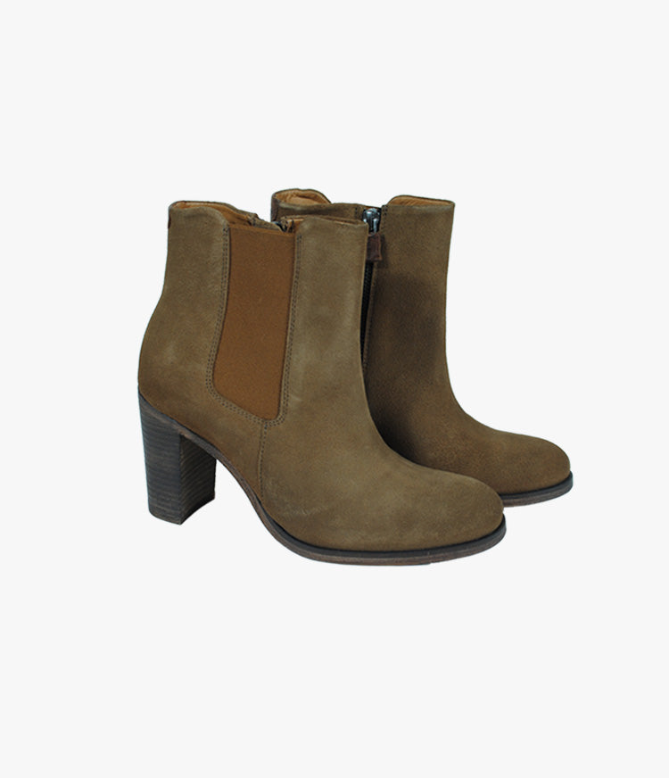 Stiefelette Zip Gummieinsatz | braun