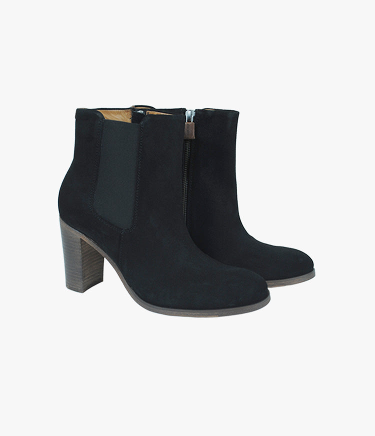 Stiefelette Zip Gummieinsatz | schwarz