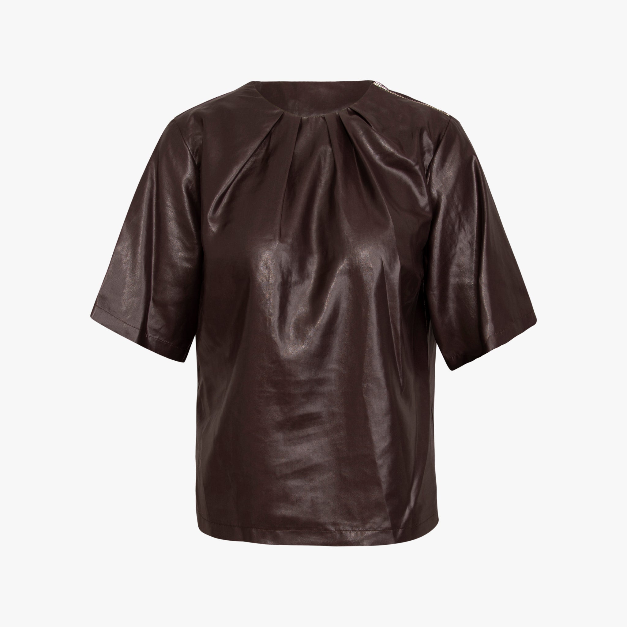 1/2 Bluse Shiny | aubergine