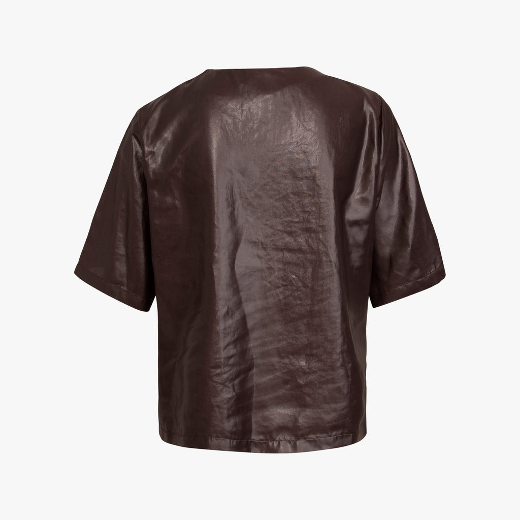 1/2 Bluse Shiny | aubergine