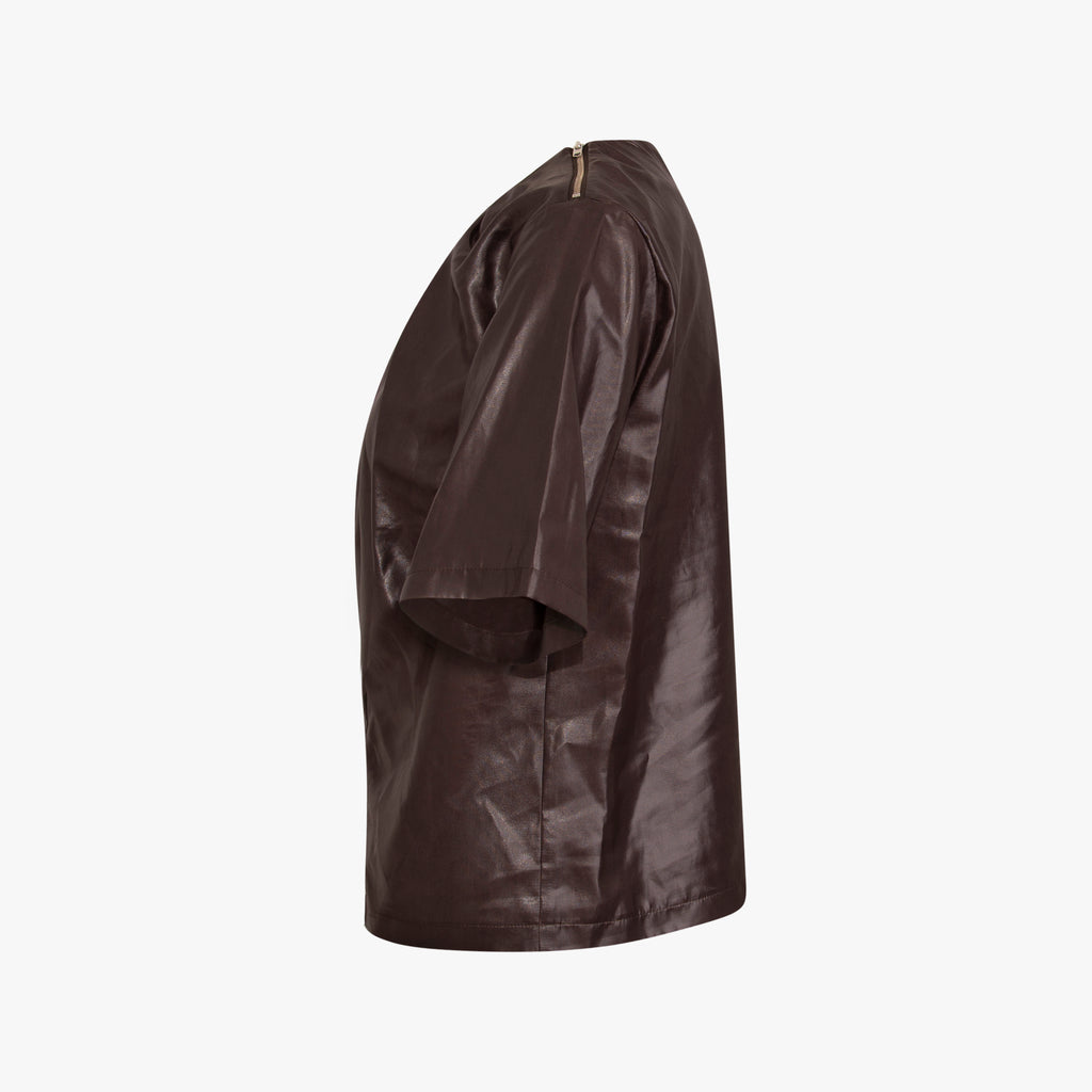 1/2 Bluse Shiny | aubergine