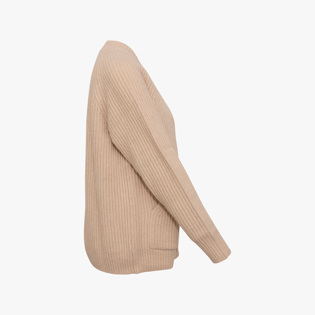 Strickjacke Zip | beige