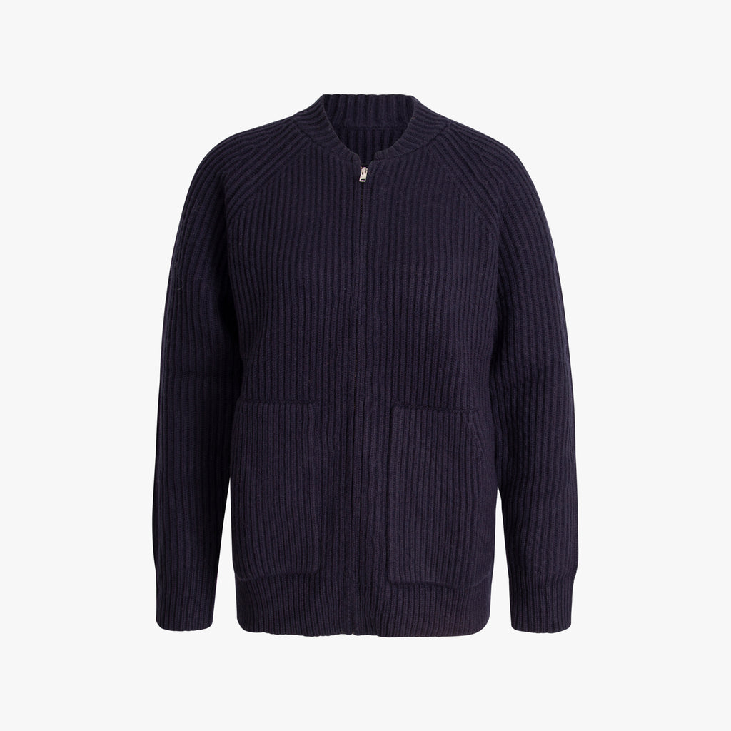 Strickjacke Zip | navy