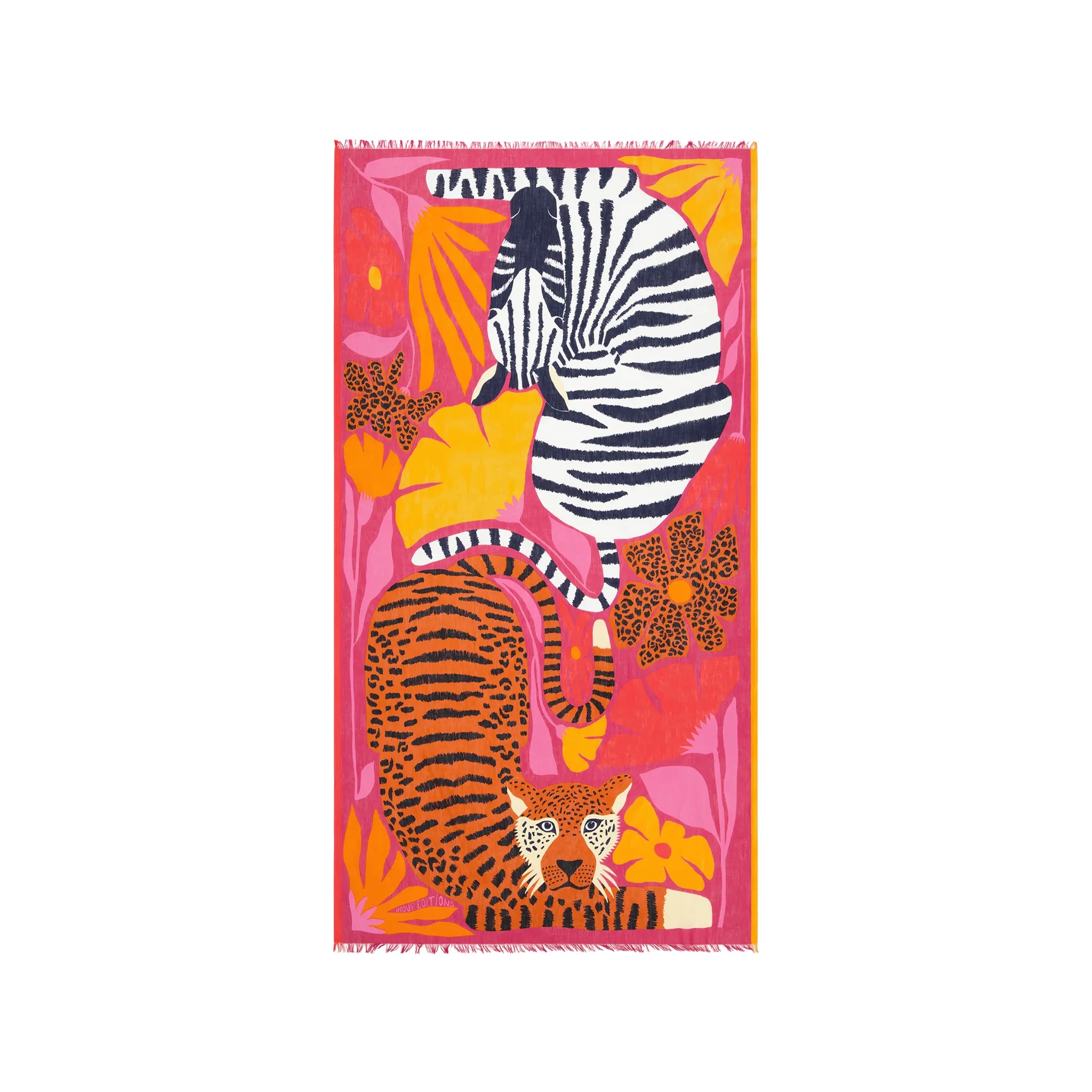 Schal Zebra/Tiger-Print | fuchsia