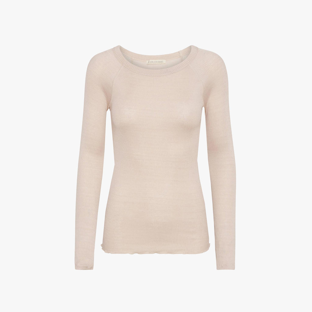 Seamless Basic Rippenshirt Seide | rose
