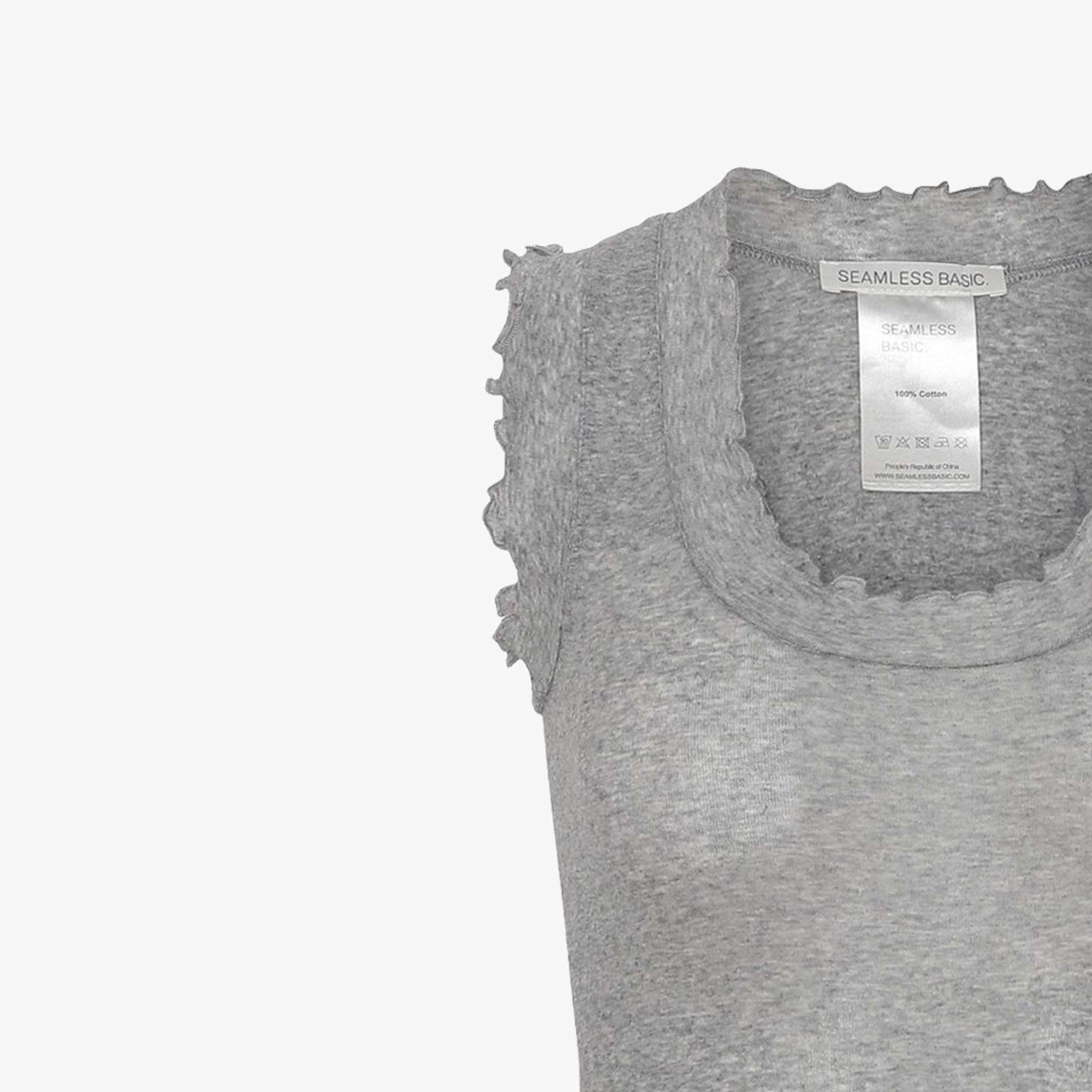 Seamless Basic Top Flounce | graumelange