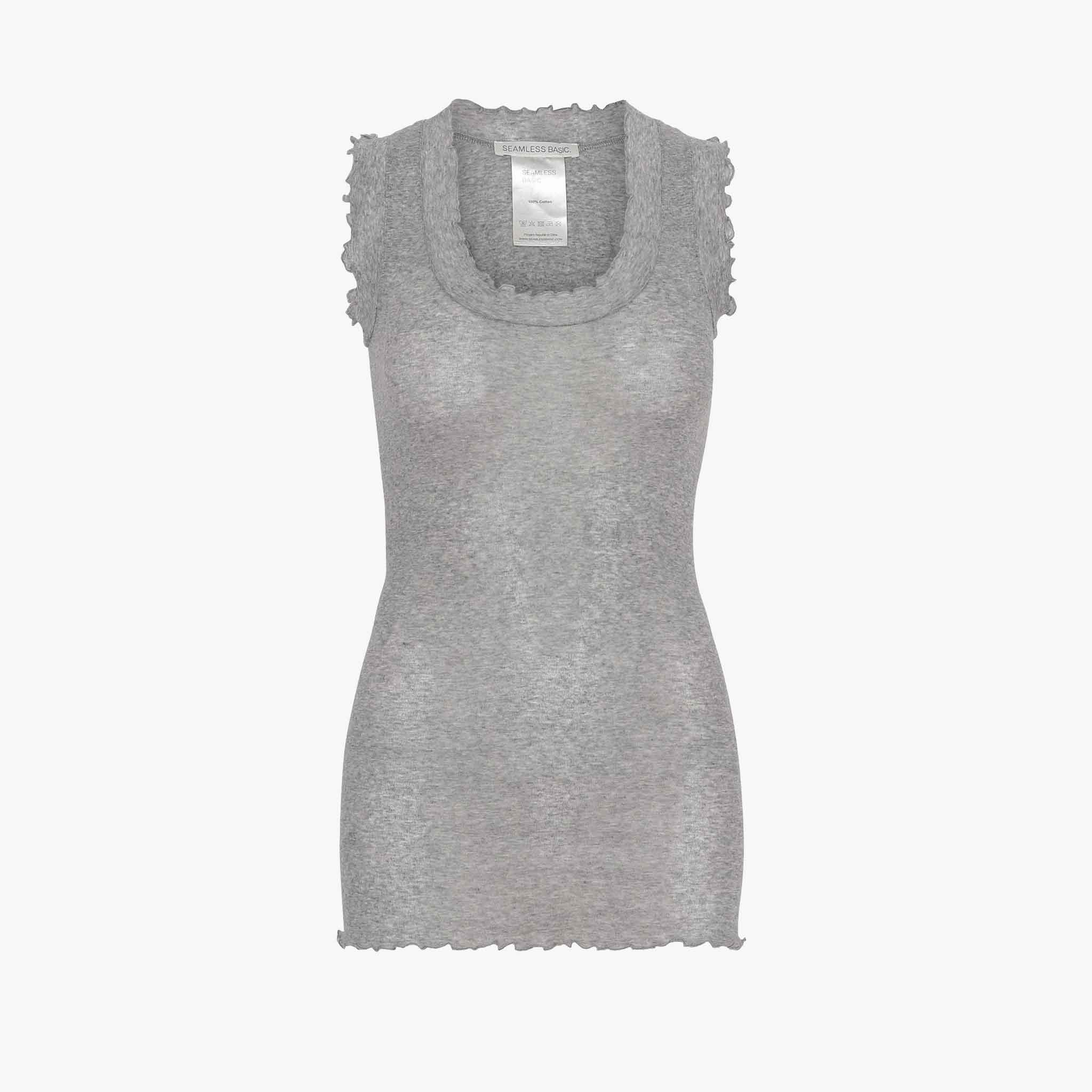 Seamless Basic Top Flounce | graumelange
