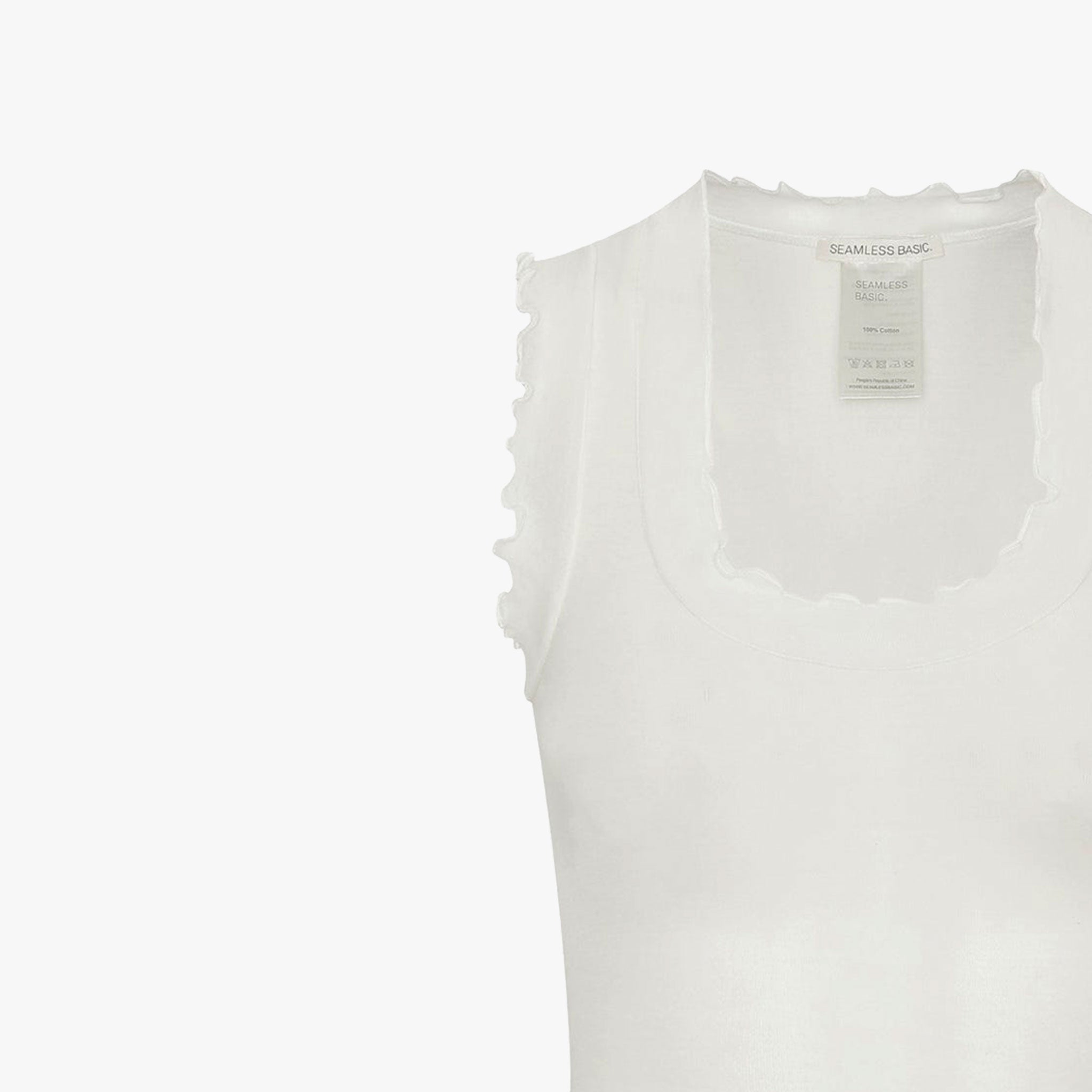 Seamless Basic Top Flounce | offwhite