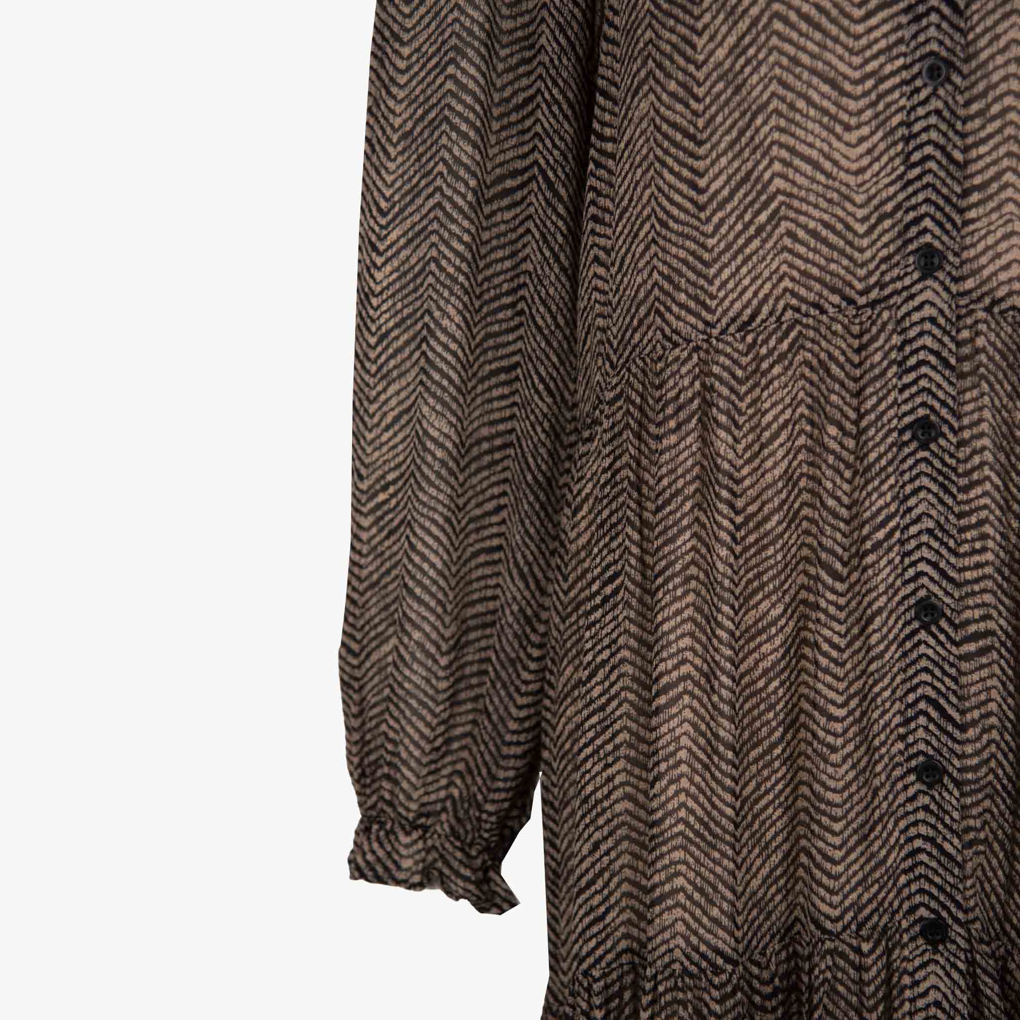 Second Female Kleid Fischgrat | schwarz-taupe