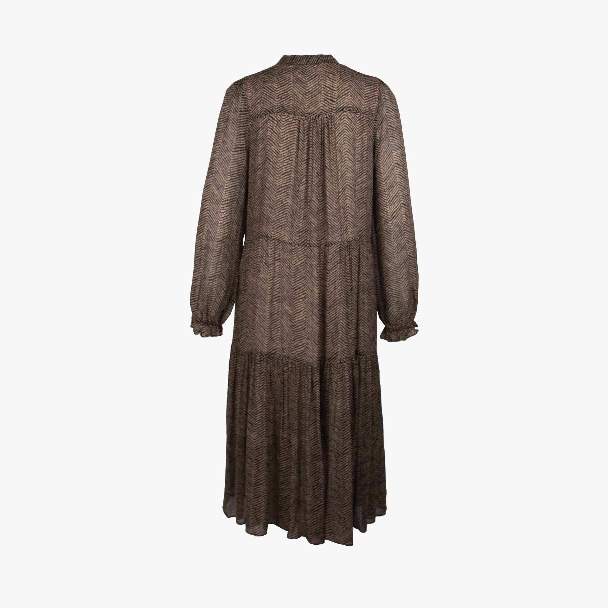 Second Female Kleid Fischgrat | schwarz-taupe