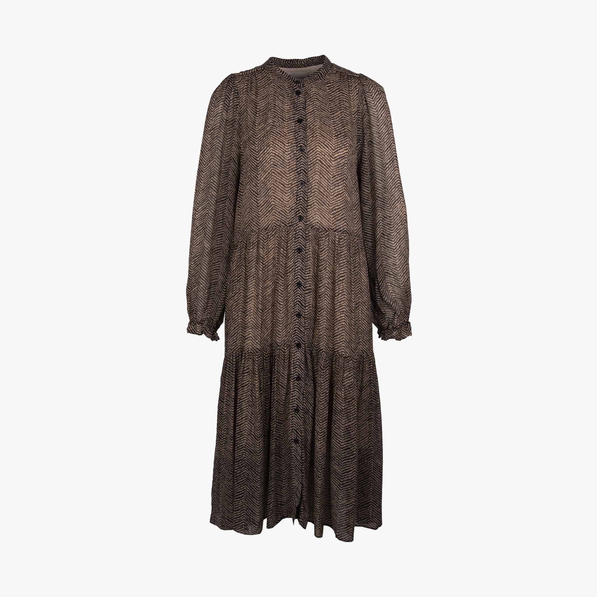 Second Female Kleid Fischgrat | schwarz-taupe