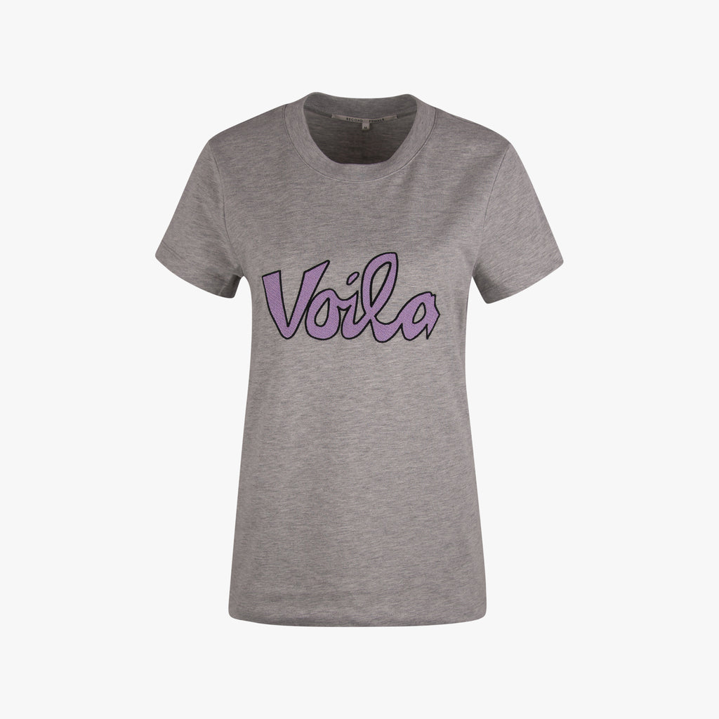Second Female Rundhals Shirt Frontprint | lila
