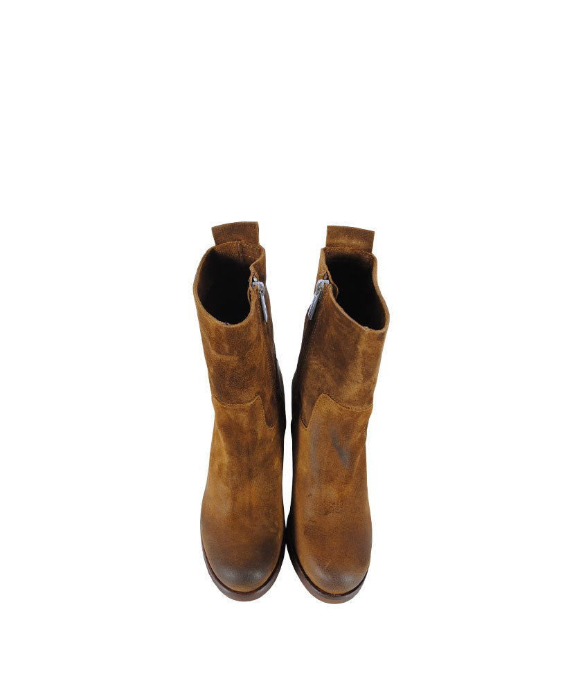 Ankle Boot high waxed | braun
