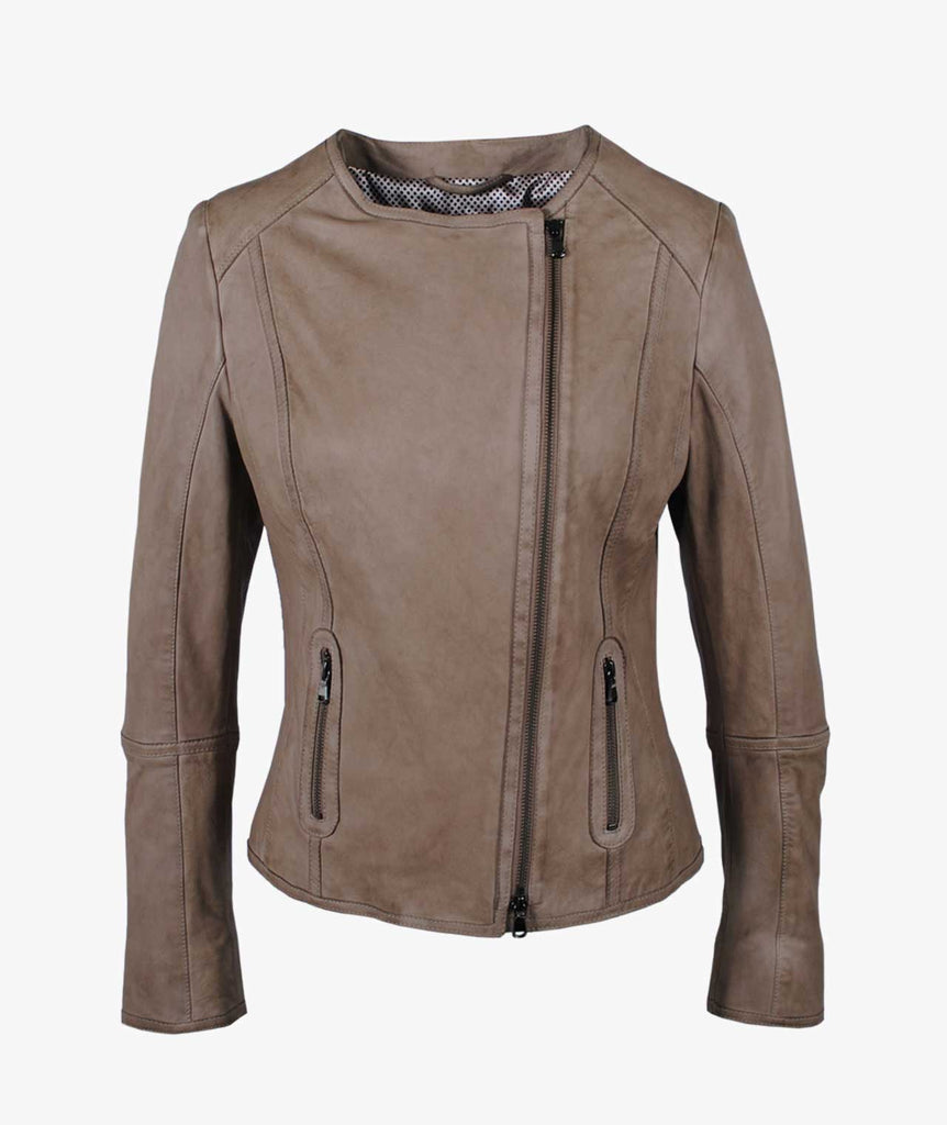 Lederjacke Tabby | hellbraun