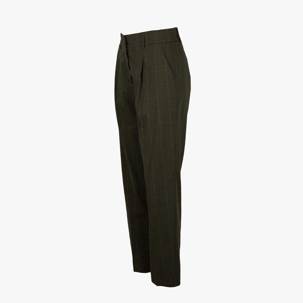 Skills & Genes Hose Karo Cropped | grün
