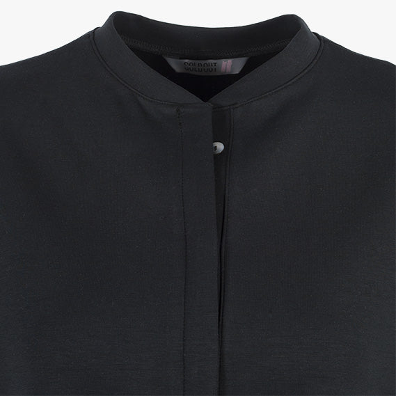 Bluse oversized, Detail Kragen | schwarz