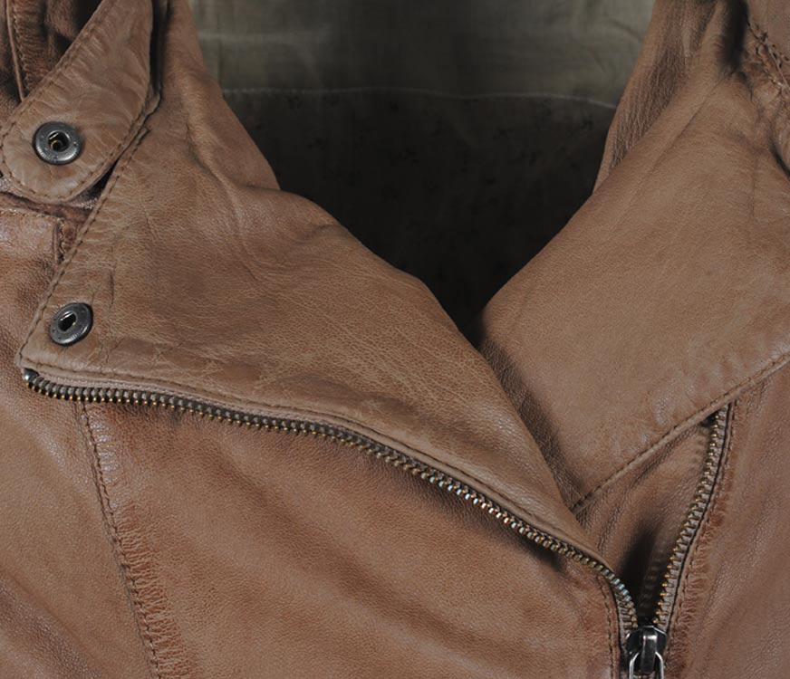 Lammleder Bikerjacke | braun