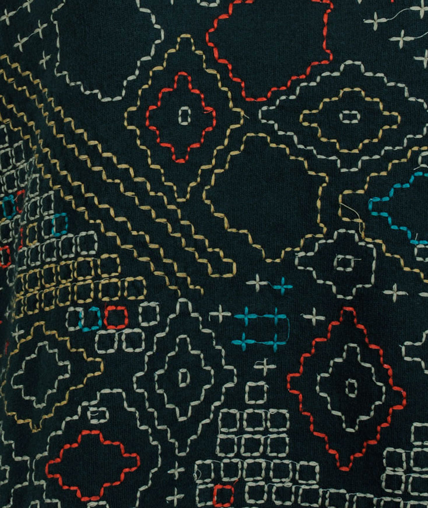 Sweater Soleil Kantha | dunkelgrün