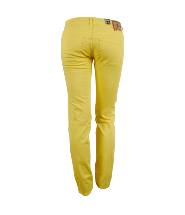 Jeans Röhre cropped bunt | gelb