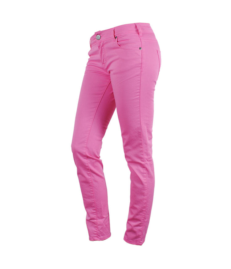Jeans Röhre cropped bunt | pink
