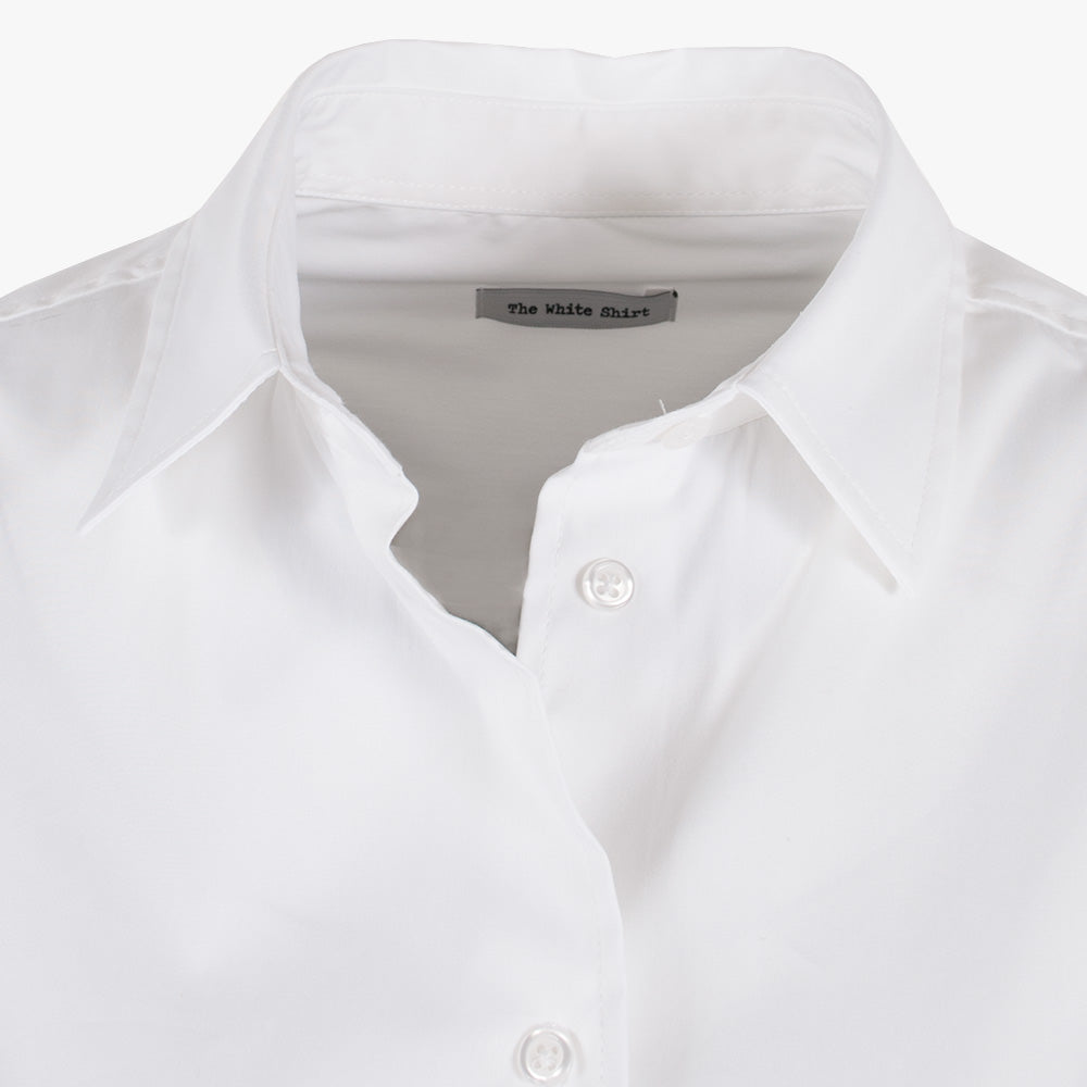 The White Shirt, Bluse Fashion Basic, Detail Kragen | weiß