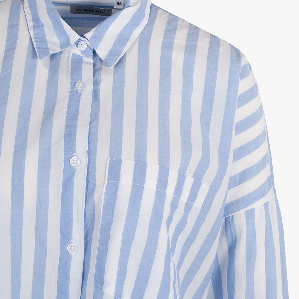 The White Shirt Bluse Oversized | blau-weiß