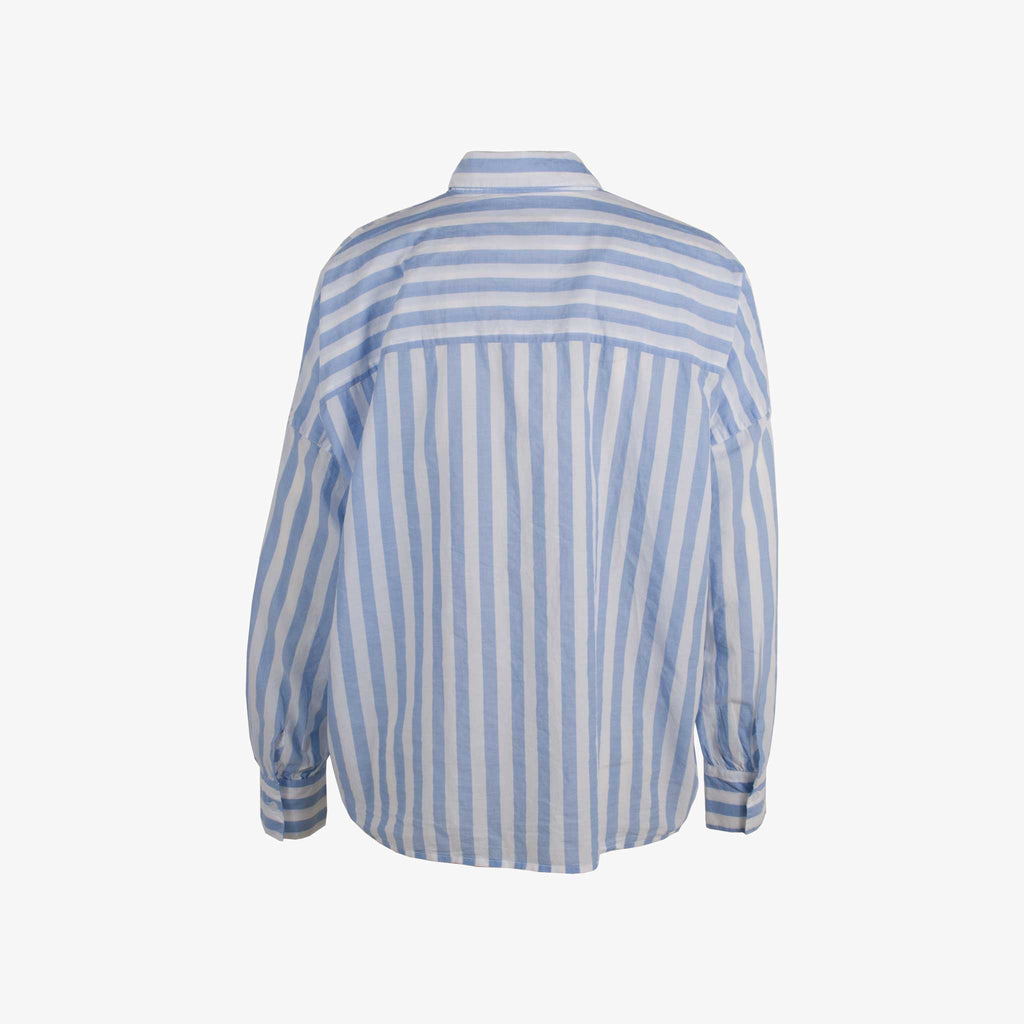 The White Shirt Bluse Oversized | blau-weiß