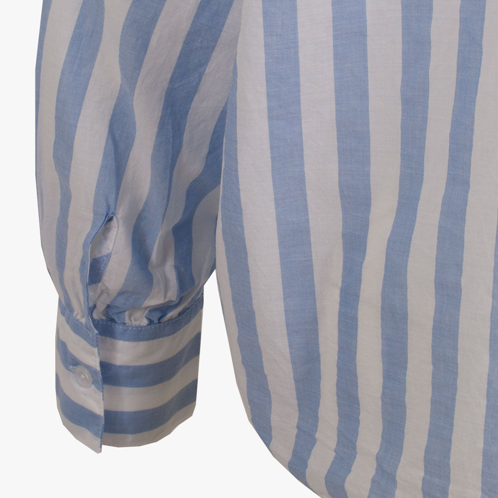 The White Shirt Bluse Oversized | blau-weiß