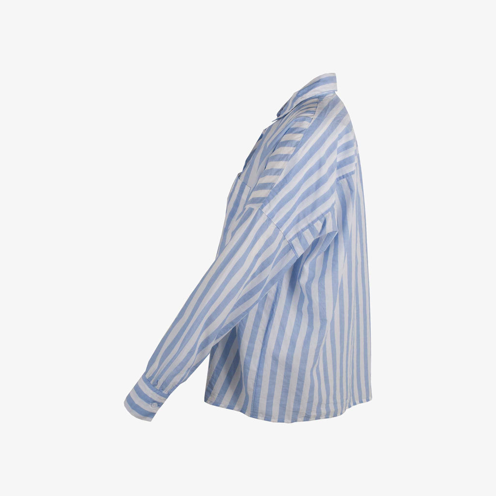 The White Shirt Bluse Oversized | blau-weiß