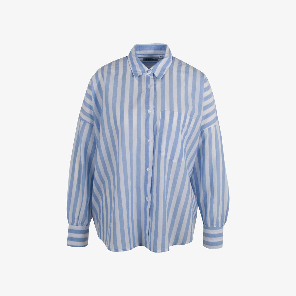 The White Shirt Bluse Oversized | blau-weiß