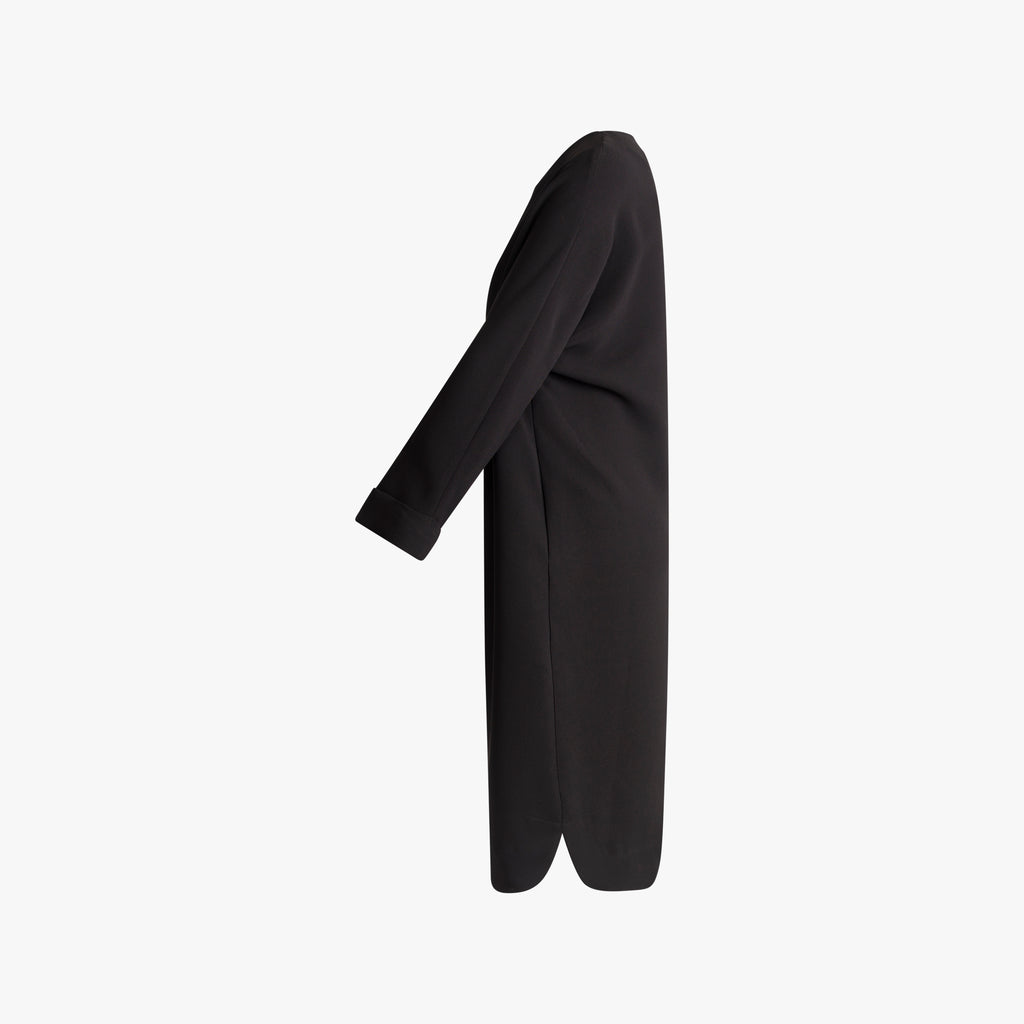 Kleid Umschlagmanschette | schwarz