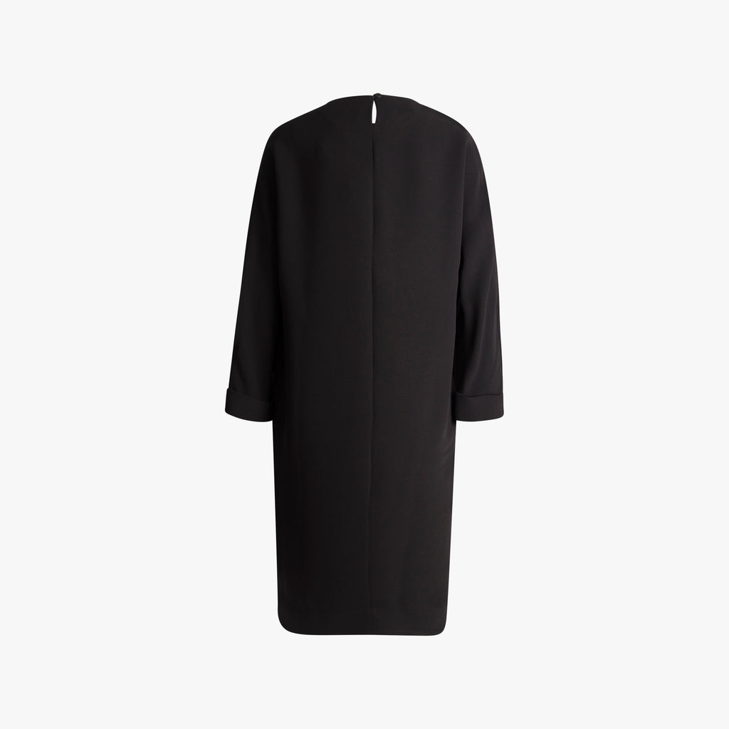 Kleid Umschlagmanschette | schwarz