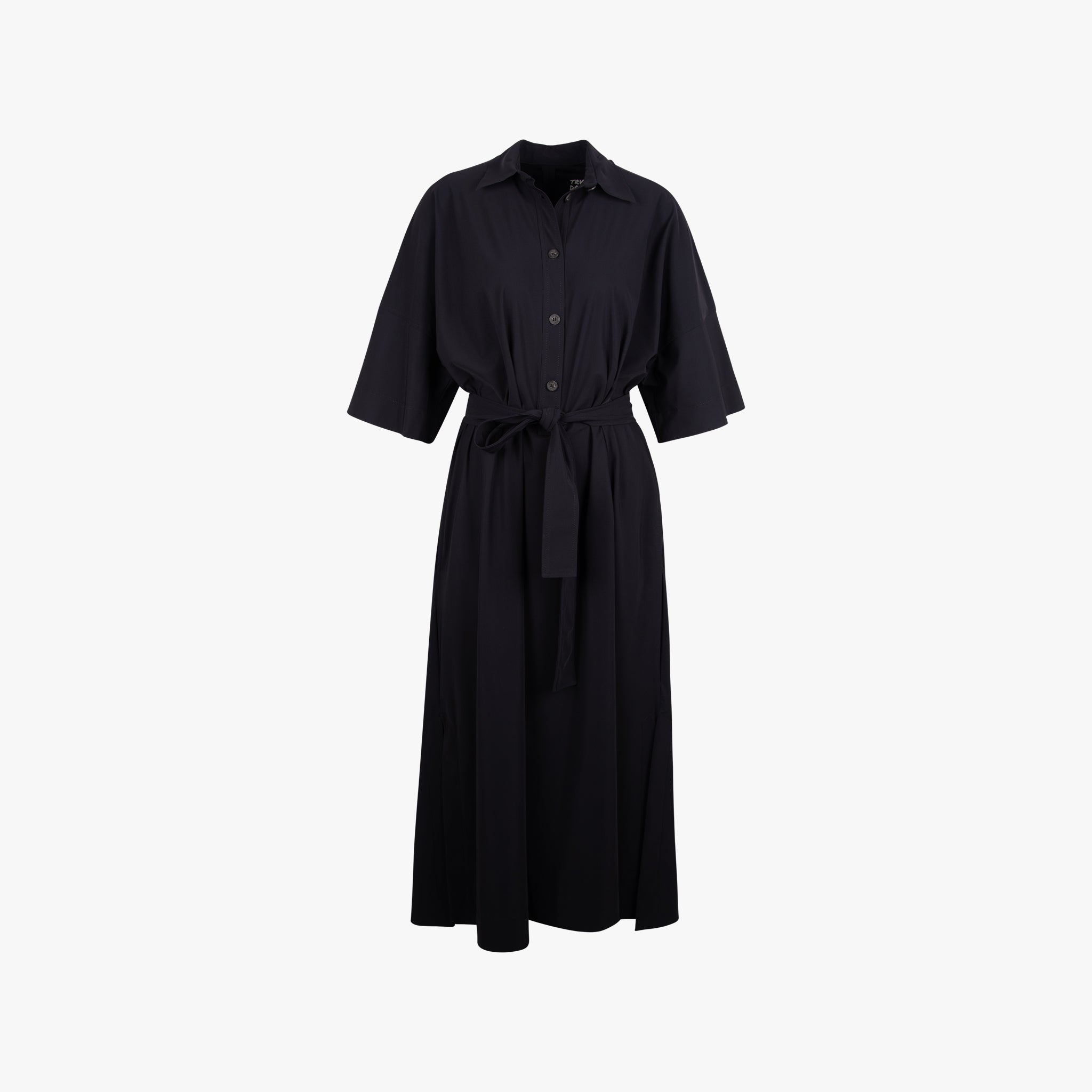 Trvl Drss Long Polo Kleid | schwarz