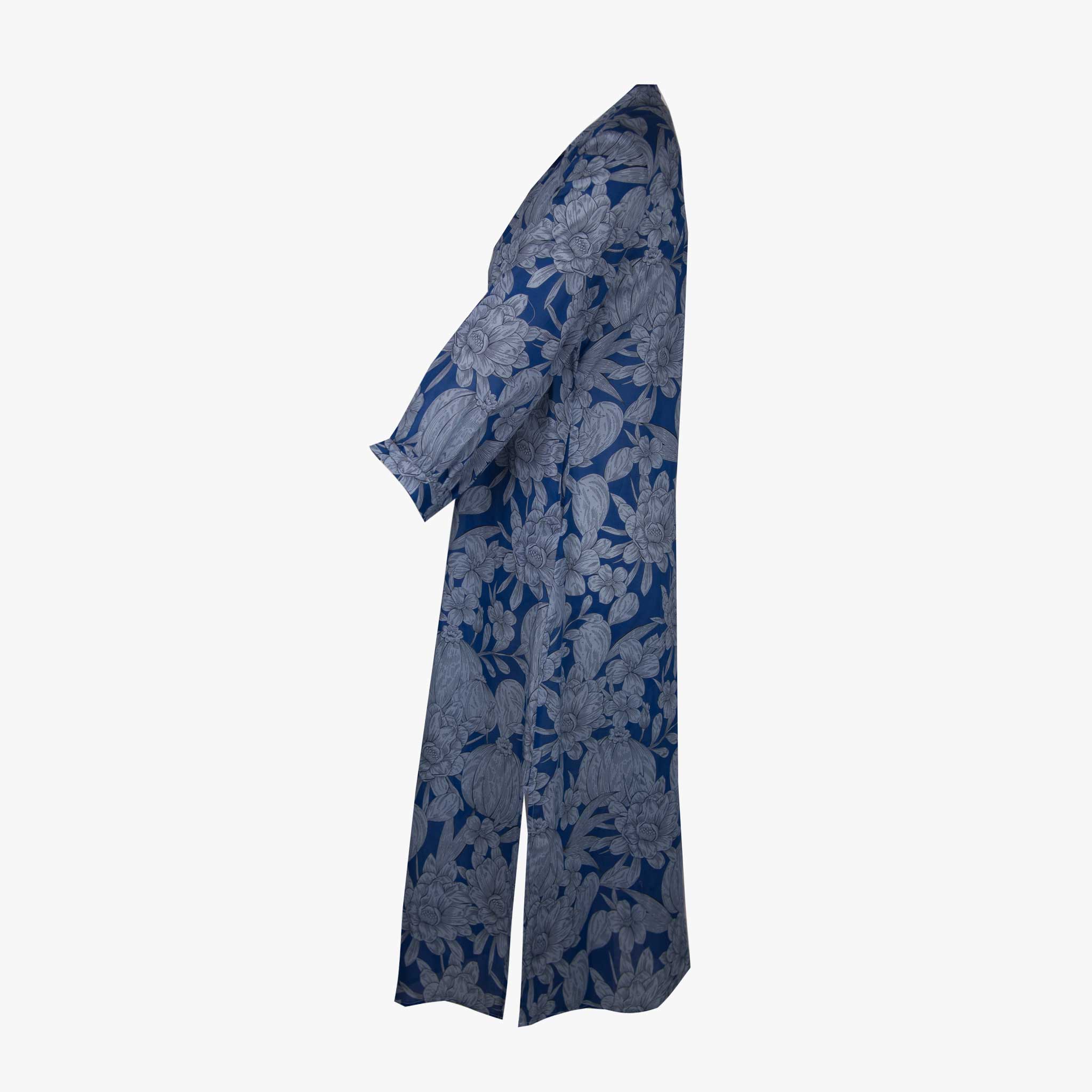 The White Shirt Kleid Flowerprint | blau